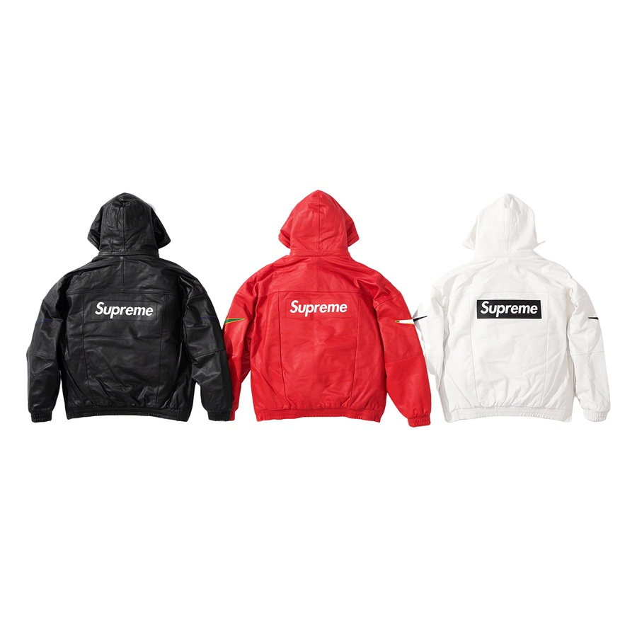 Details on Supreme Nike Leather Anorak from fall winter
                                            2019 (Price is $880)