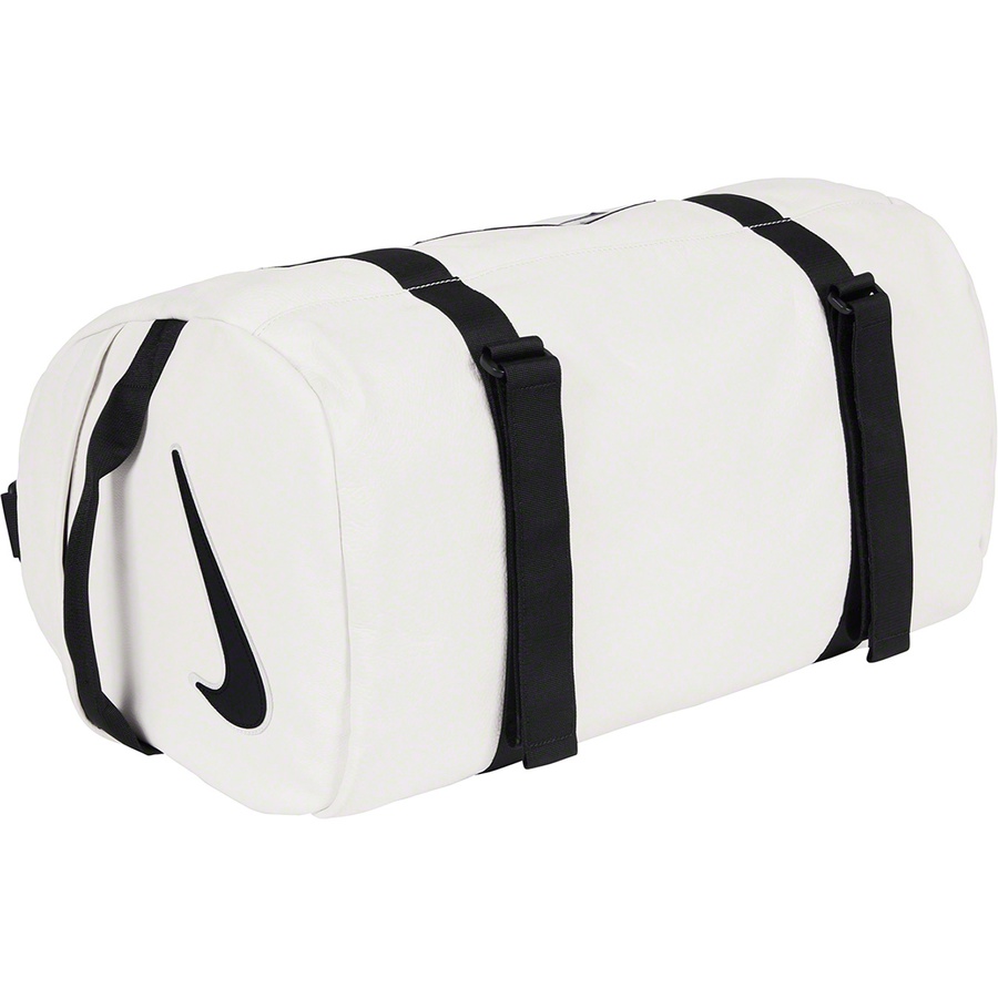 Details on Supreme Nike Leather Duffle Bag White from fall winter
                                                    2019 (Price is $360)