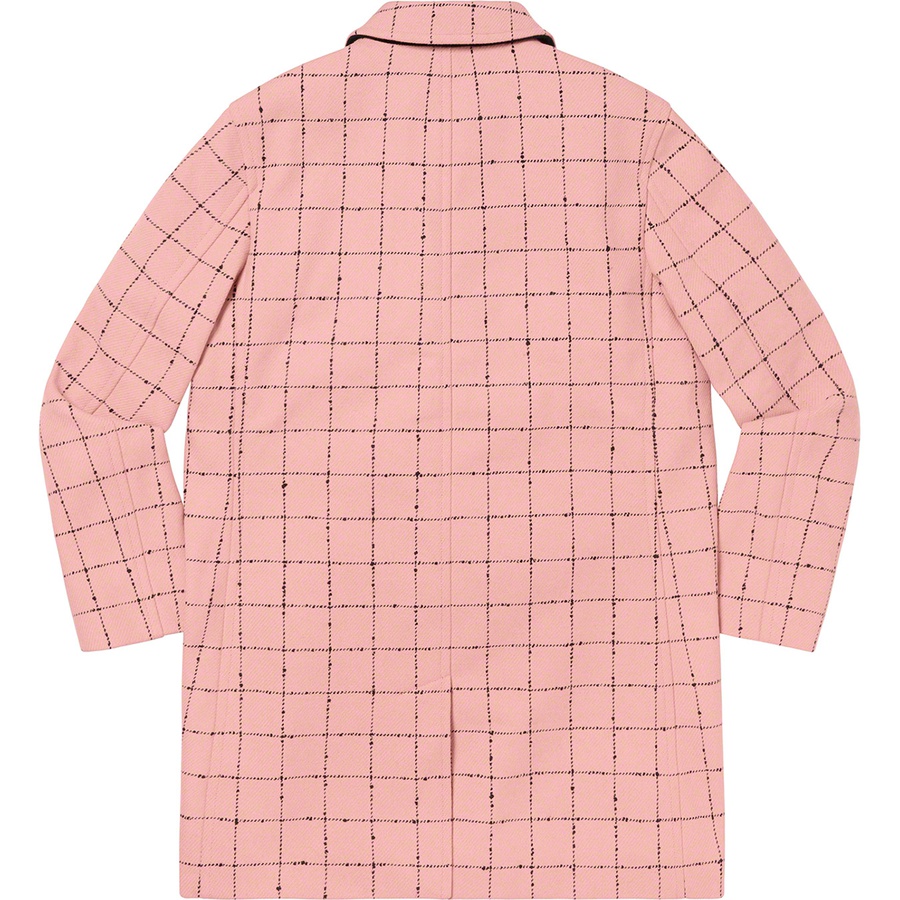 Details on Wool Windowpane Overcoat Light Pink from fall winter 2019 (Price is $568)
