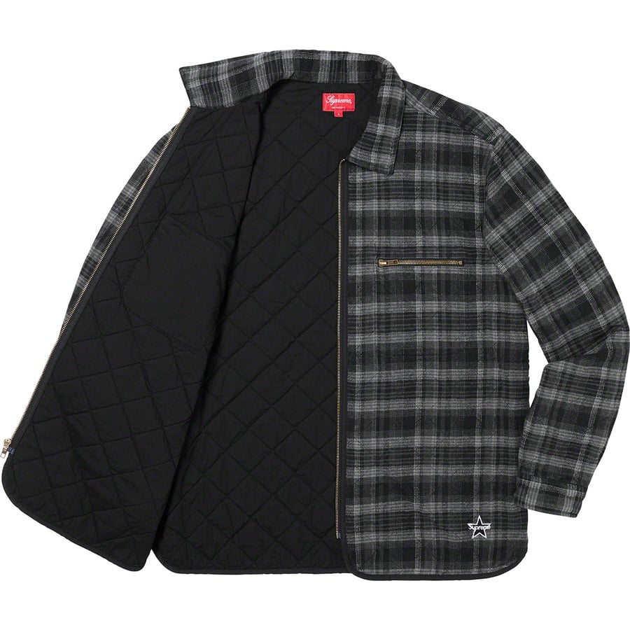 Details on Quilted Plaid Zip Up Shirt Black from fall winter
                                                    2019 (Price is $138)