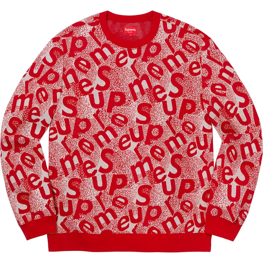 Details on Scatter Text Crewneck Red from fall winter
                                                    2019 (Price is $118)