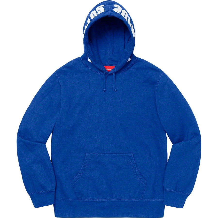 Details on Mirrored Logo Hooded Sweatshirt Royal from fall winter 2019 (Price is $158)