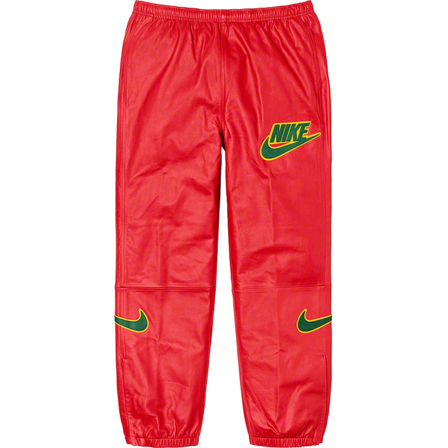 Details on Supreme Nike Leather Warm Up Pant Red from fall winter
                                                    2019 (Price is $498)