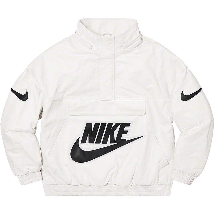 Details on Supreme Nike Leather Anorak White from fall winter
                                                    2019 (Price is $880)