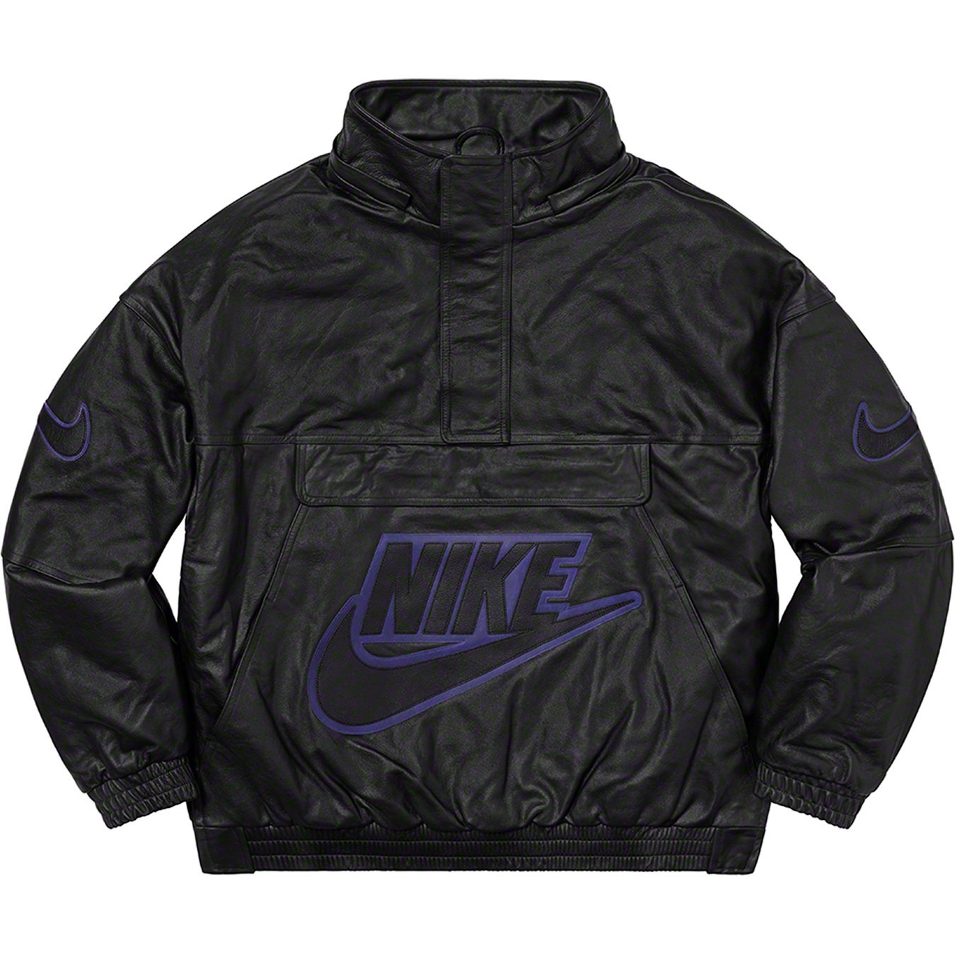 Supreme × Nike Leather Anorak Black - レザージャケット