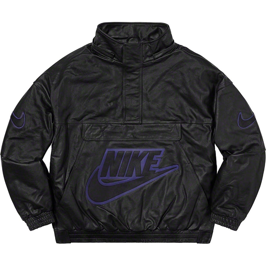 Details on Supreme Nike Leather Anorak Black from fall winter
                                                    2019 (Price is $880)