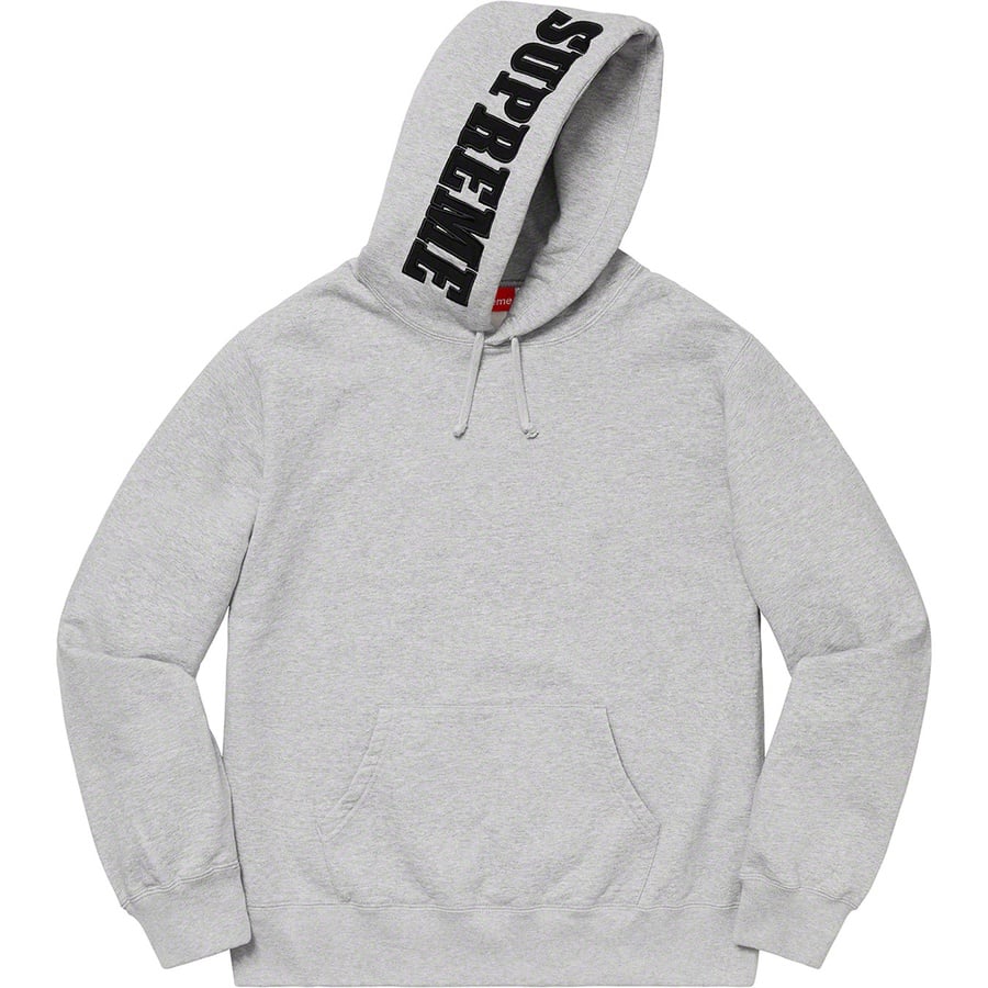 Details on Mirrored Logo Hooded Sweatshirt Heather Grey from fall winter 2019 (Price is $158)