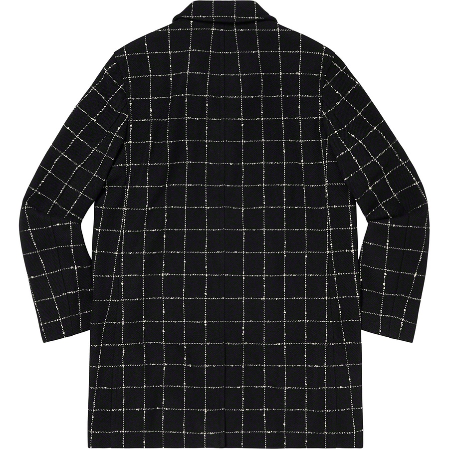 Details on Wool Windowpane Overcoat Black from fall winter 2019 (Price is $568)