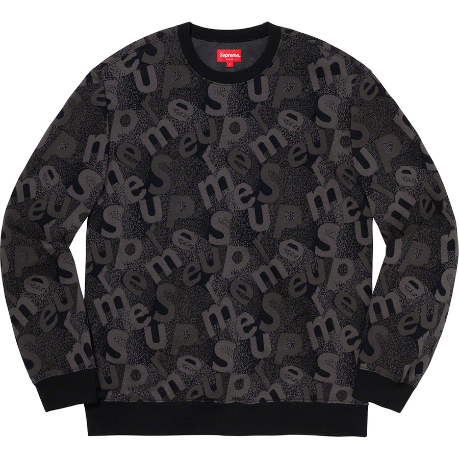 Details on Scatter Text Crewneck Black from fall winter 2019 (Price is $118)