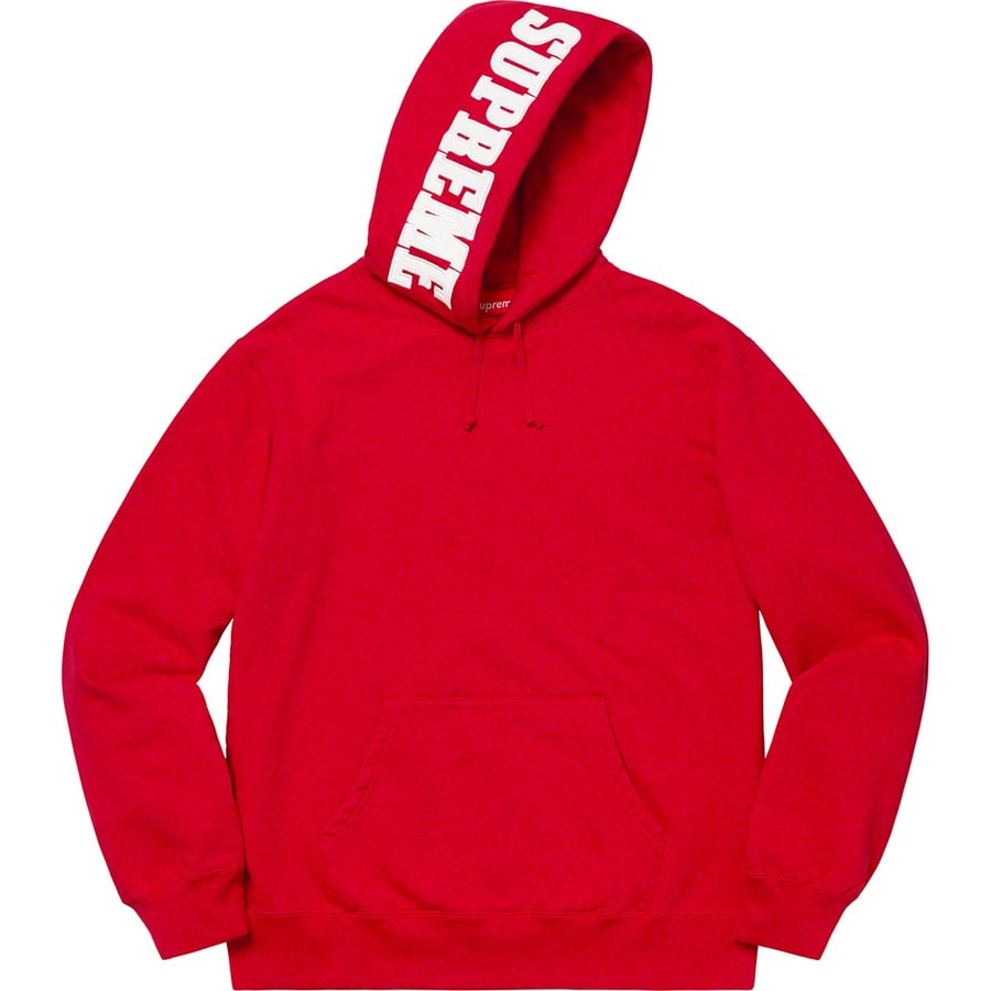 Details on Mirrored Logo Hooded Sweatshirt Red from fall winter 2019 (Price is $158)