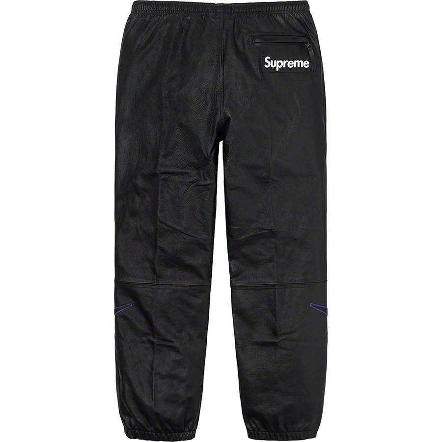 Details on Supreme Nike Leather Warm Up Pant Black from fall winter
                                                    2019 (Price is $498)