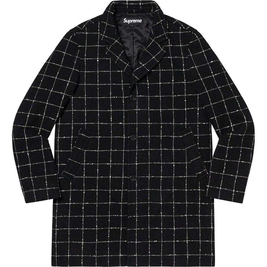 Details on Wool Windowpane Overcoat Black from fall winter
                                                    2019 (Price is $568)