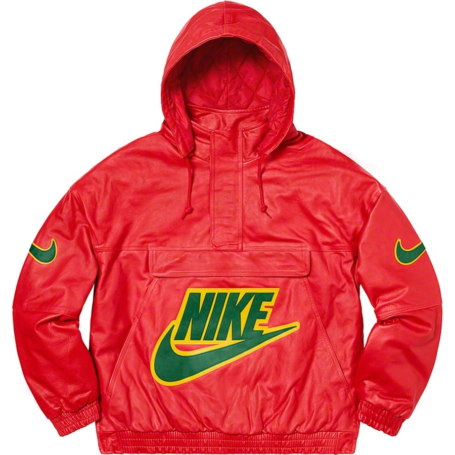 Details on Supreme Nike Leather Anorak Red from fall winter 2019 (Price is $880)