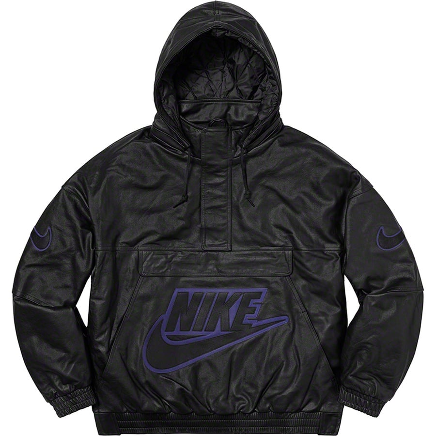 Details on Supreme Nike Leather Anorak Black from fall winter
                                                    2019 (Price is $880)