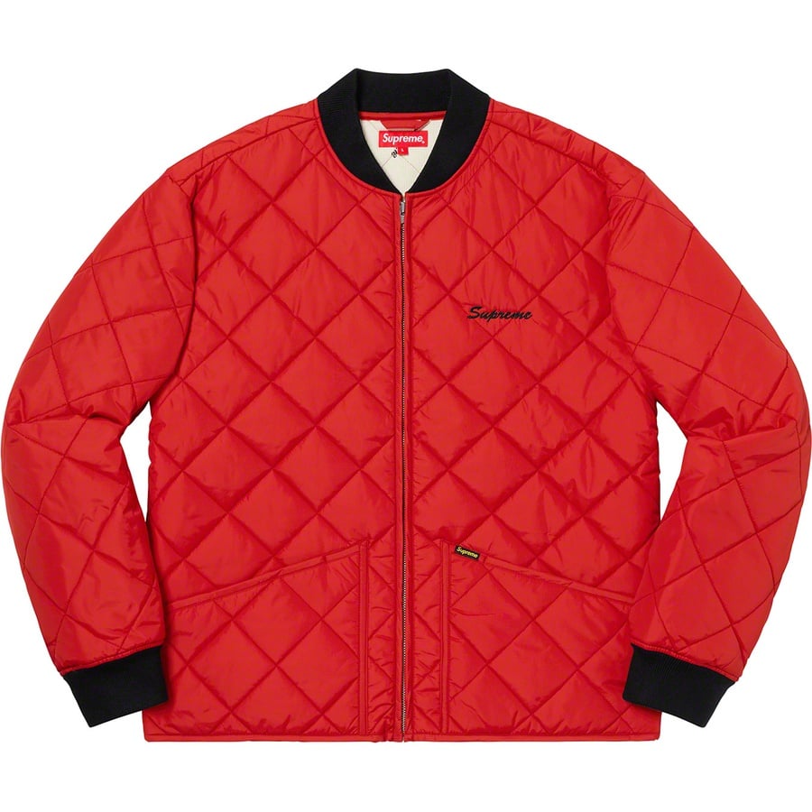 Details on Supreme dead prez Quilted Work Jacket Red from fall winter
                                                    2019 (Price is $198)