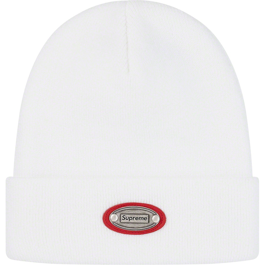 Details on Metal Plate Beanie White from fall winter
                                                    2019 (Price is $36)