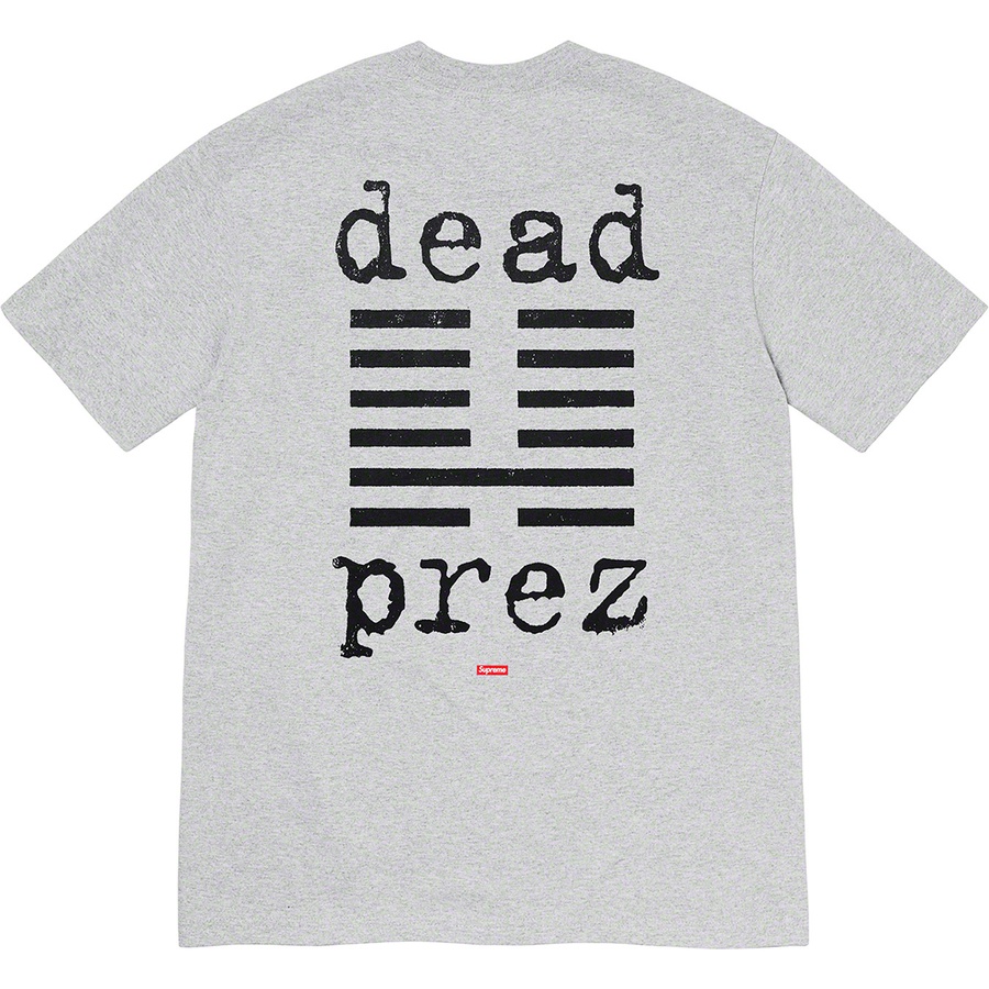 Details on Supreme dead prez Tee Heather Grey from fall winter 2019 (Price is $48)