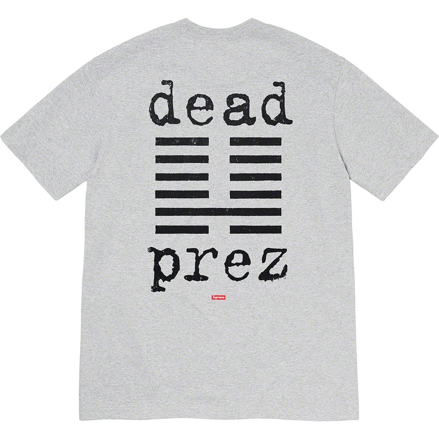 Details on Supreme dead prez Tee Heather Grey from fall winter
                                                    2019 (Price is $48)