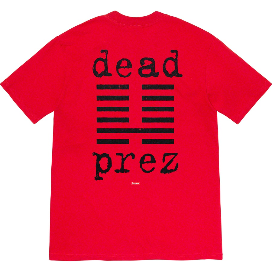 Details on Supreme dead prez Tee Red from fall winter 2019 (Price is $48)
