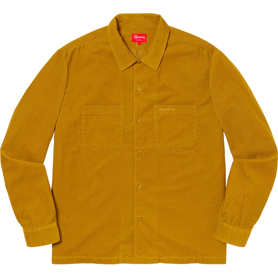 Details on Corduroy Shirt Gold from fall winter
                                                    2019 (Price is $138)