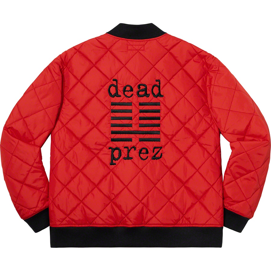 Details on Supreme dead prez Quilted Work Jacket Red from fall winter 2019 (Price is $198)