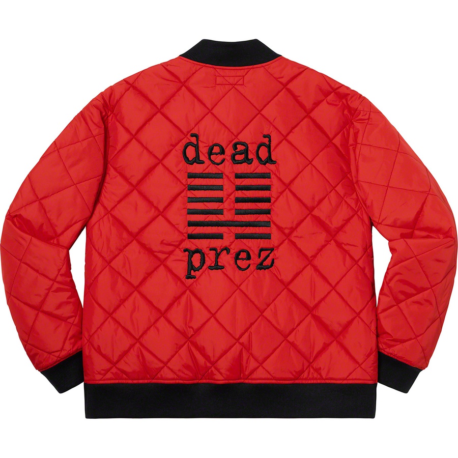 Details on Supreme dead prez Quilted Work Jacket Red from fall winter
                                                    2019 (Price is $198)