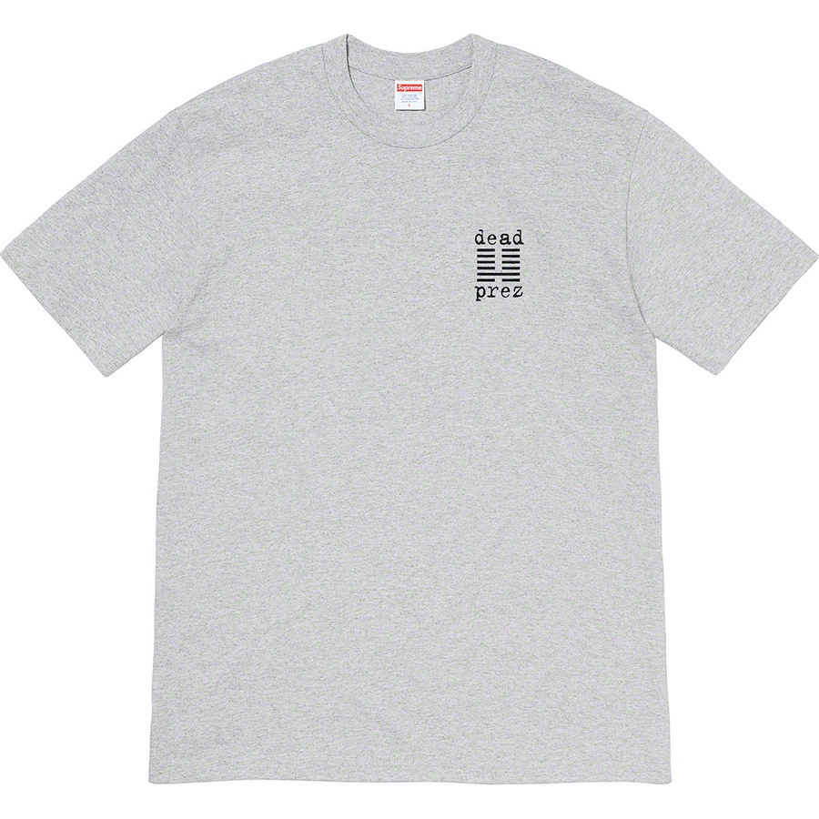 Details on Supreme dead prez Tee Heather Grey from fall winter
                                                    2019 (Price is $48)