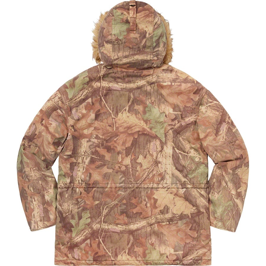 Details on Spellout N-3B Parka Advantage Timber Camo from fall winter
                                                    2019 (Price is $368)