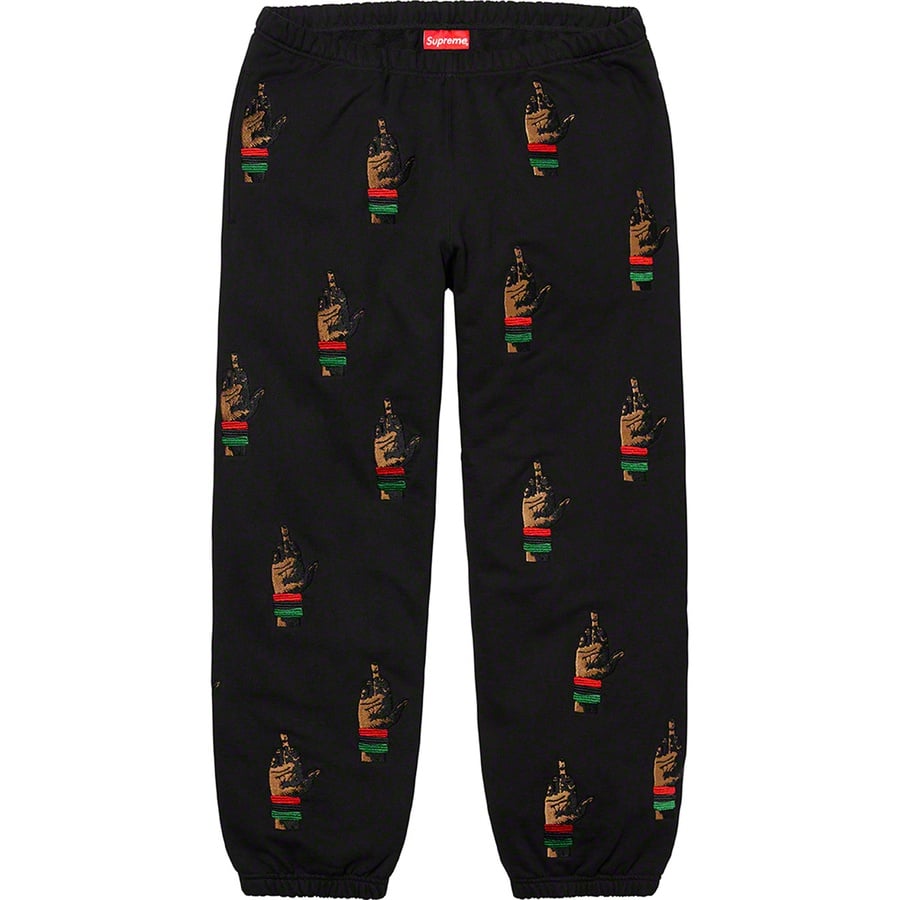 Details on Supreme dead prez RBG Embroidered Sweatpant Black from fall winter
                                                    2019 (Price is $178)