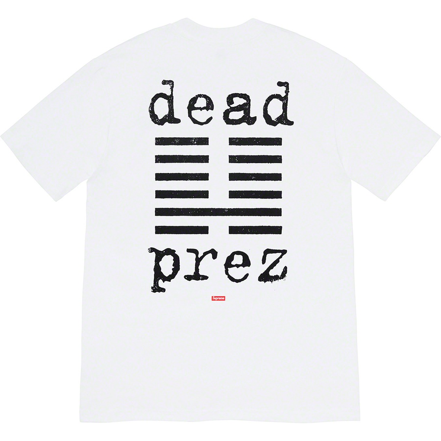 Details on Supreme dead prez Tee White from fall winter 2019 (Price is $48)