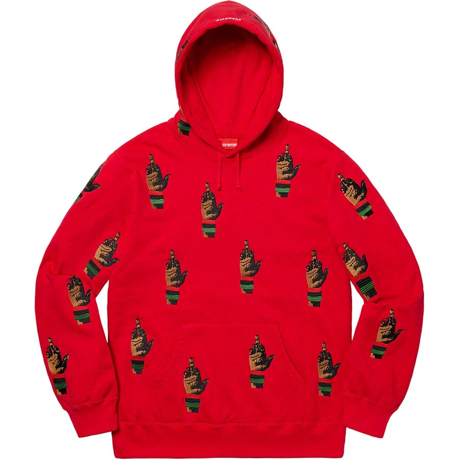 Details on Supreme dead prez RBG Embroidered Hooded Sweatshirt Red from fall winter 2019 (Price is $248)
