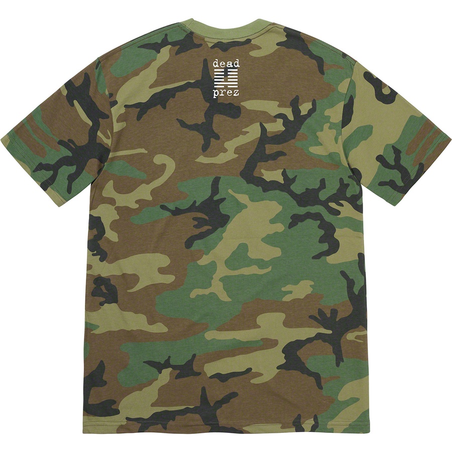 Details on Supreme dead prez RBG Tee Woodland Camo from fall winter
                                                    2019 (Price is $48)