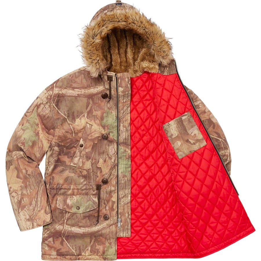 Details on Spellout N-3B Parka Advantage Timber Camo from fall winter
                                                    2019 (Price is $368)