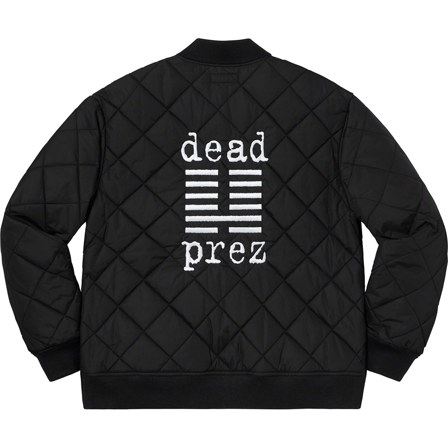 Details on Supreme dead prez Quilted Work Jacket Black from fall winter 2019 (Price is $198)