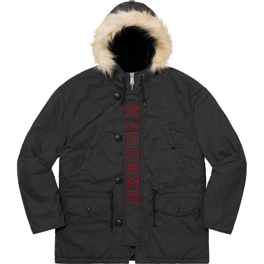 Details on Spellout N-3B Parka Black from fall winter
                                                    2019 (Price is $368)