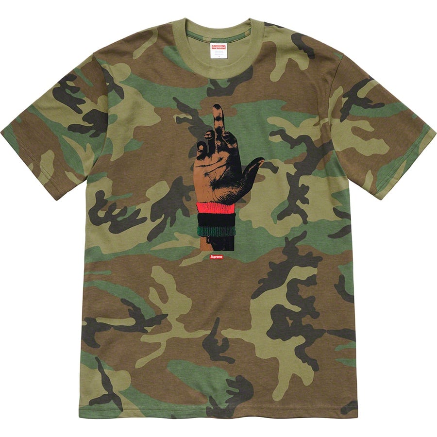 Details on Supreme dead prez RBG Tee Woodland Camo from fall winter
                                                    2019 (Price is $48)