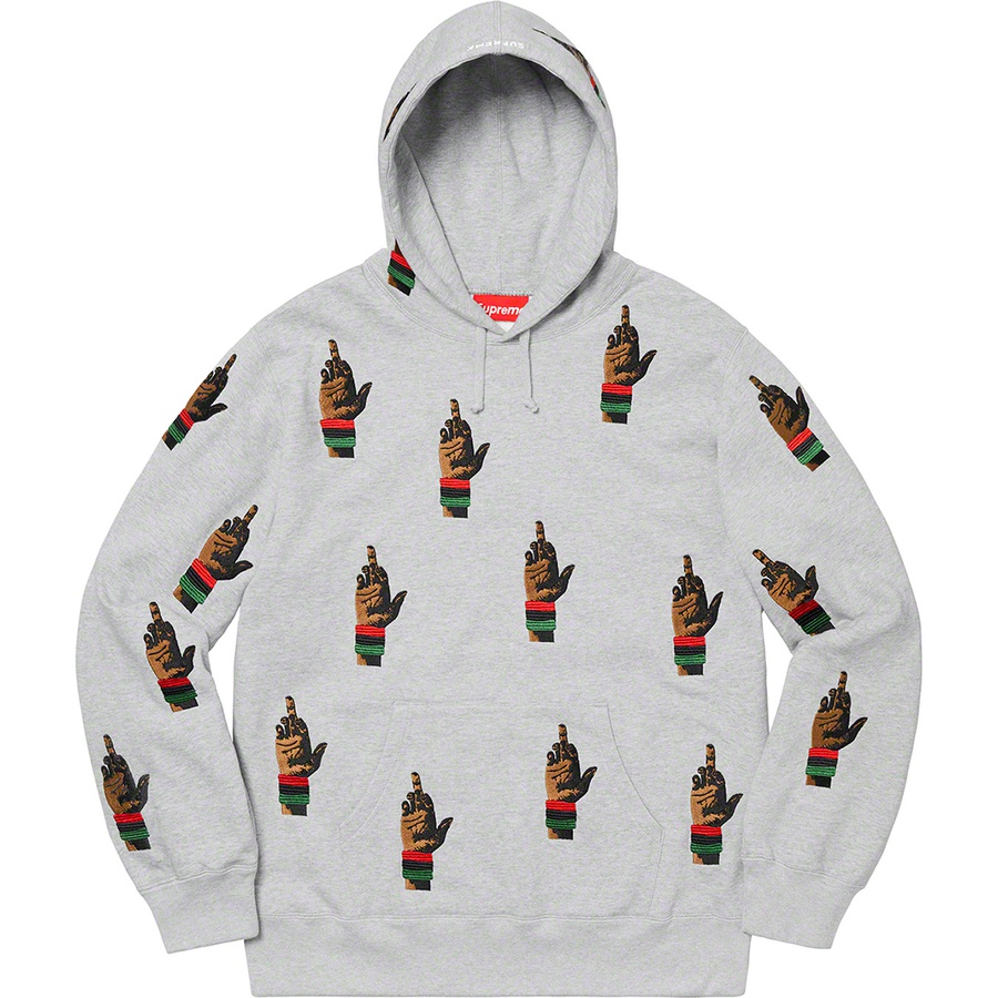 Details on Supreme dead prez RBG Embroidered Hooded Sweatshirt Heather Grey from fall winter 2019 (Price is $248)