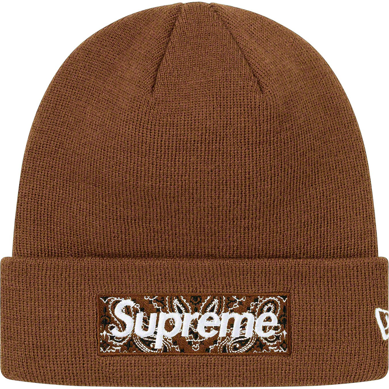 Supreme x New Era Bandana Box Logo Beanie - Grey