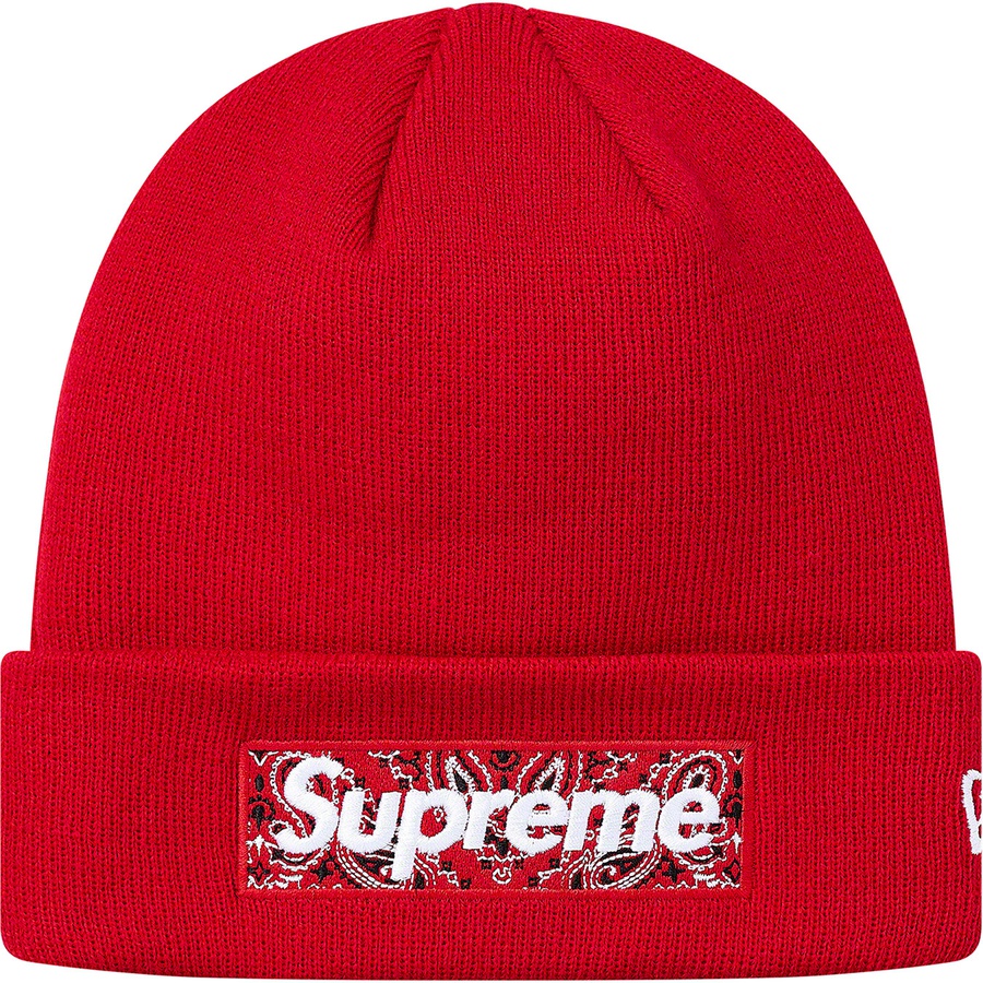 Details on New Era Box Logo Beanie Red from fall winter
                                                    2019 (Price is $38)