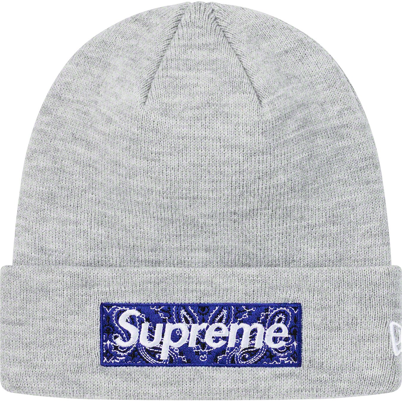 Supreme x New Era Bandana Box Logo Beanie - Grey