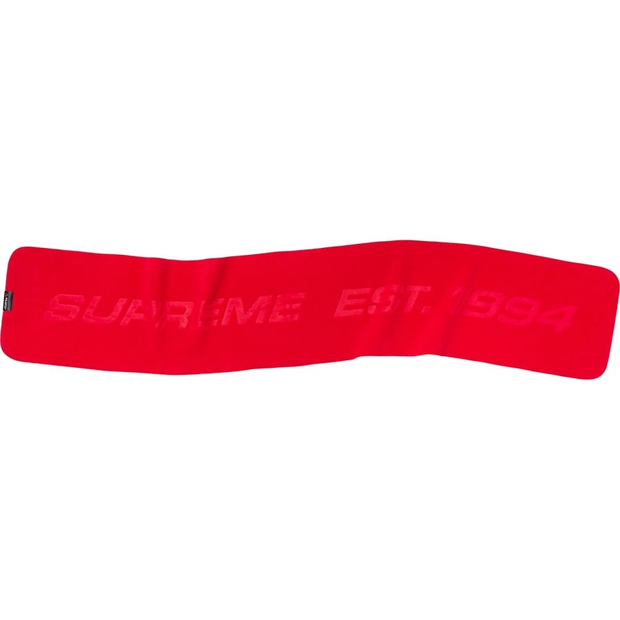 Details on Polartec Scarf Red from fall winter 2019 (Price is $48)