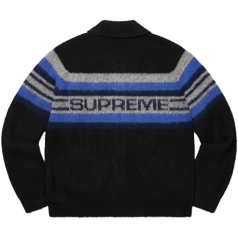 Details on Brushed Wool Zip Up Sweater Black from fall winter
                                                    2019 (Price is $178)