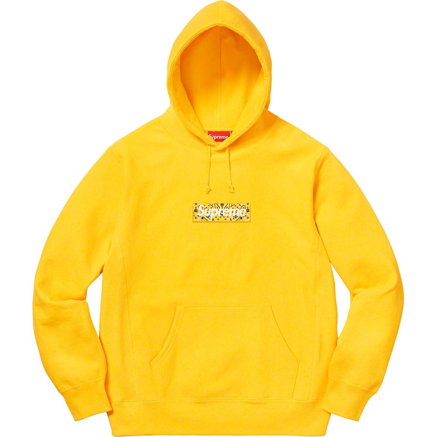 Details on Bandana Box Logo Hooded Sweatshirt Yellow from fall winter
                                                    2019 (Price is $168)