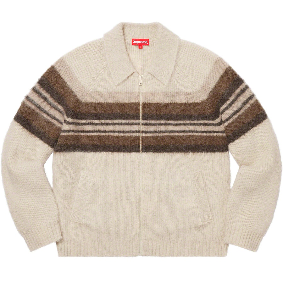 Details on Brushed Wool Zip Up Sweater Cream from fall winter 2019 (Price is $178)
