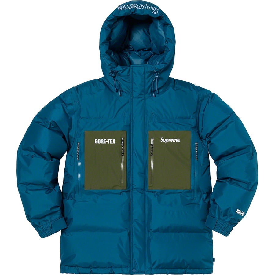 Details on GORE-TEX 700-Fill Down Parka Dark Teal from fall winter 2019 (Price is $548)