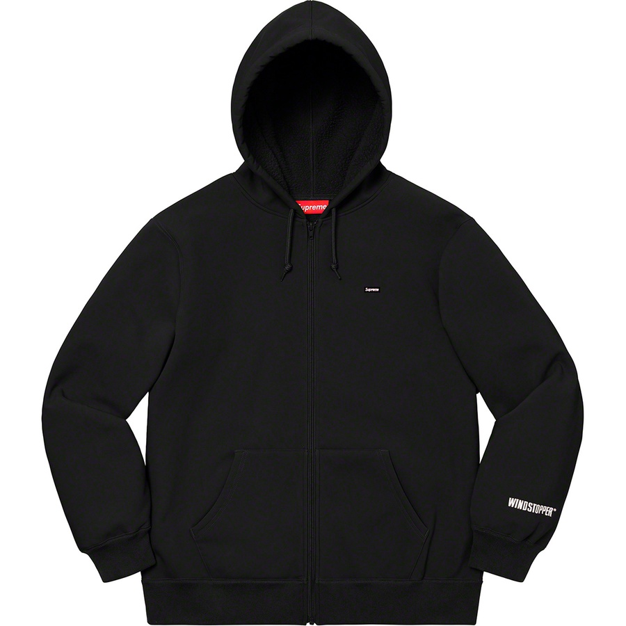 Details on WINDSTOPPER Zip Up Hooded Sweatshirt Black from fall winter 2019 (Price is $198)