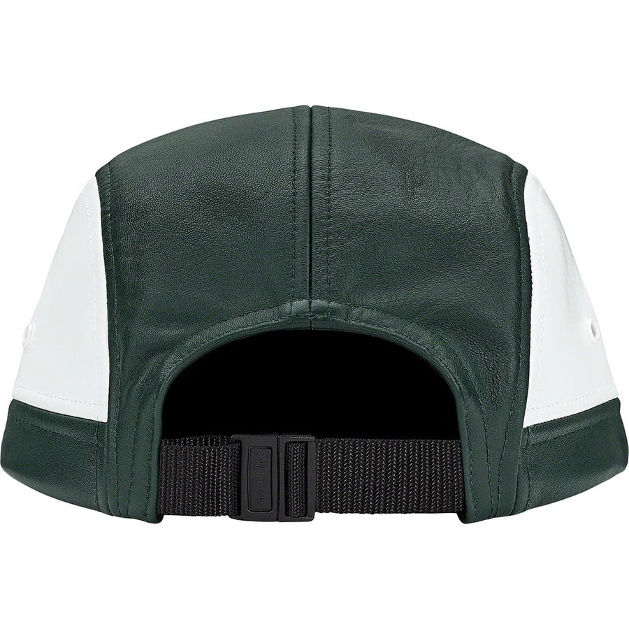 Details on 2-Tone Leather Camp Cap Dark Green from fall winter
                                                    2019 (Price is $68)