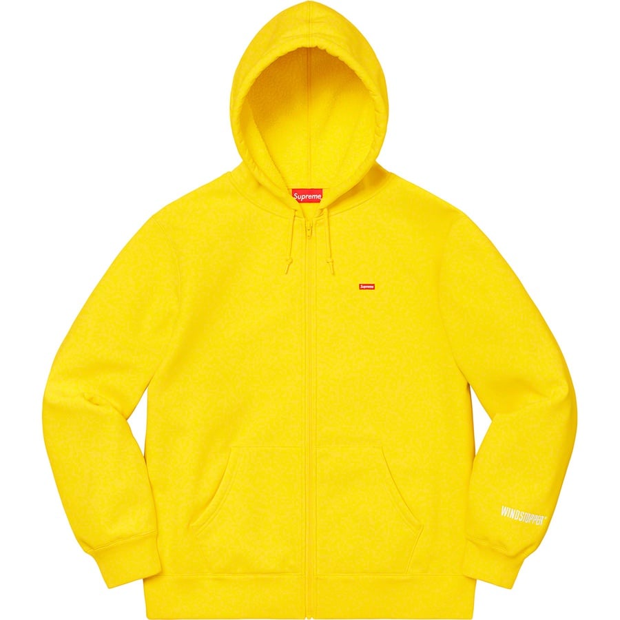 Details on WINDSTOPPER Zip Up Hooded Sweatshirt Bright Yellow from fall winter 2019 (Price is $198)