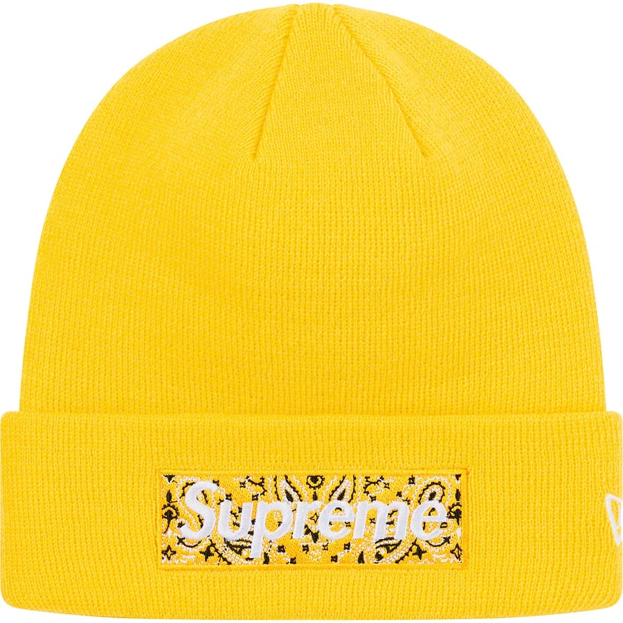 Details on New Era Box Logo Beanie Yellow from fall winter
                                                    2019 (Price is $38)