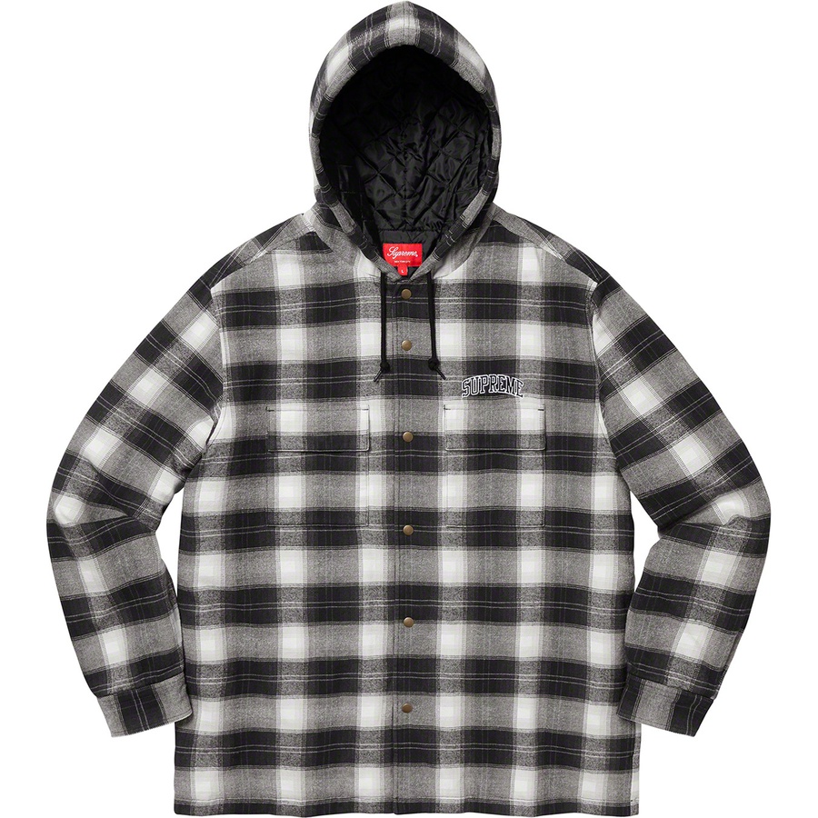 Details on Quilted Hooded Plaid Shirt Black from fall winter
                                                    2019 (Price is $138)